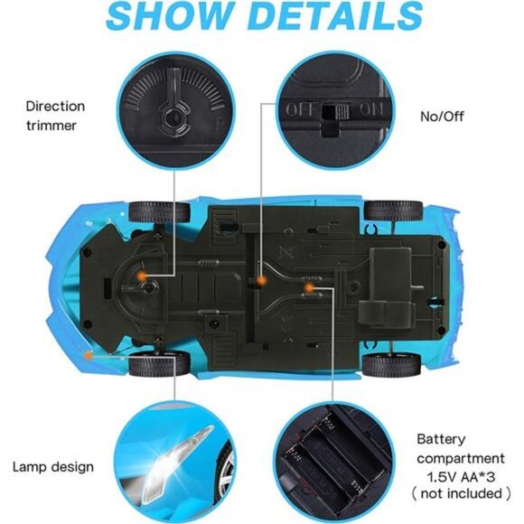 Remote Control Car, 2.4Ghz 1/18 Scale Model Racing Car Toys, RC Car for Kids - Picture 7 of 7